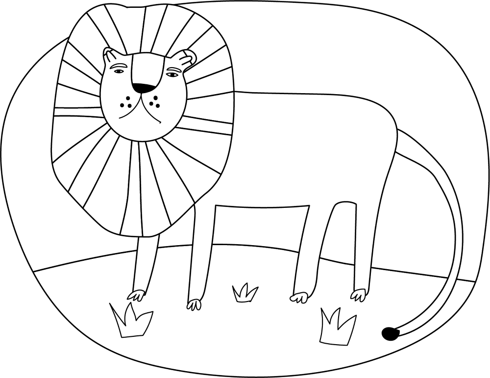 Desenho de Leóes para colorir e imprimir: número 7