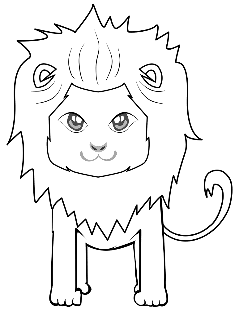 Desenho de Leóes para colorir e imprimir: número 17