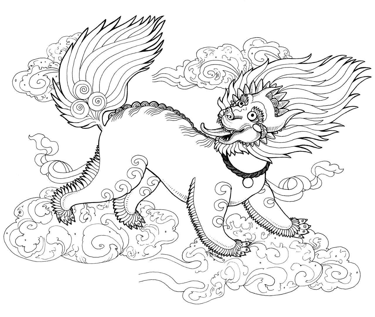 Desenho de Leóes para colorir e imprimir: número 18