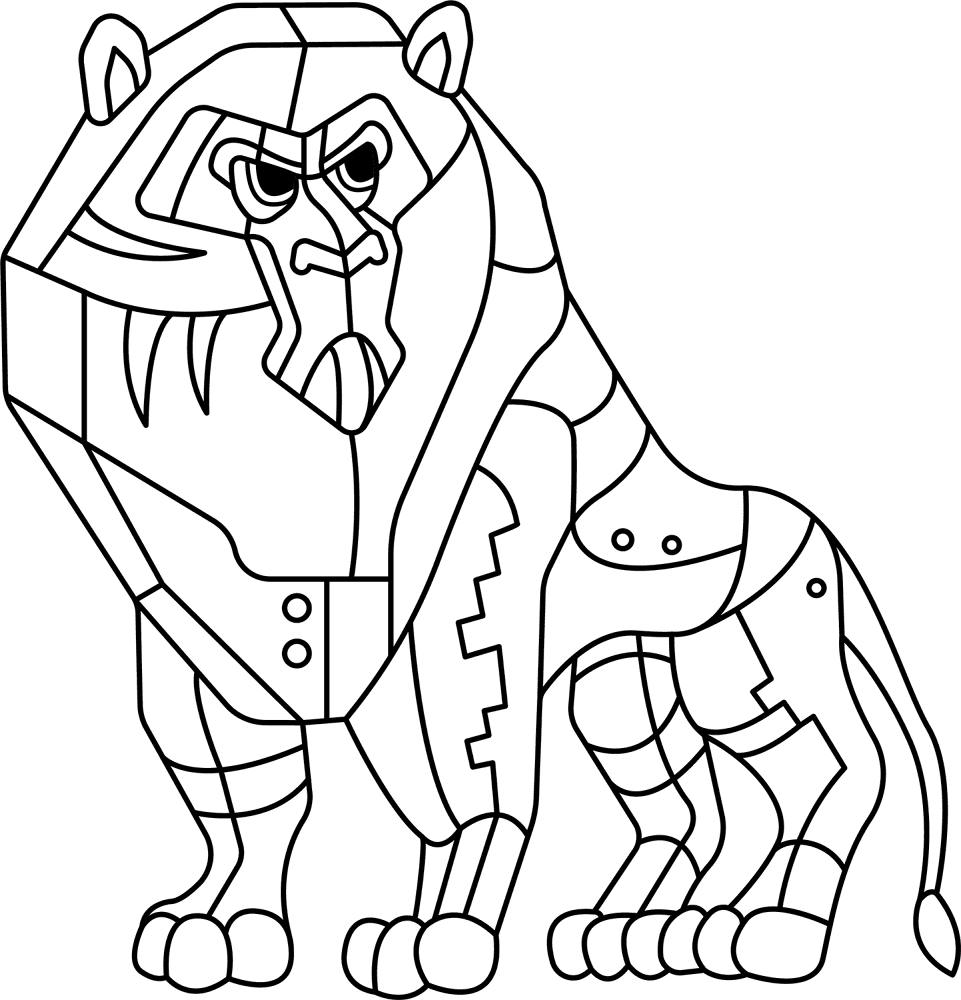 Desenho de Leóes para colorir e imprimir: número 19
