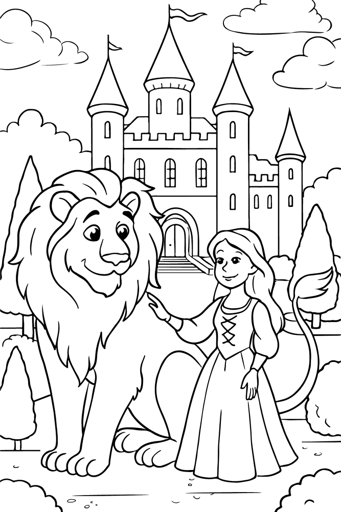 Desenho de Leóes para colorir e imprimir: número 25