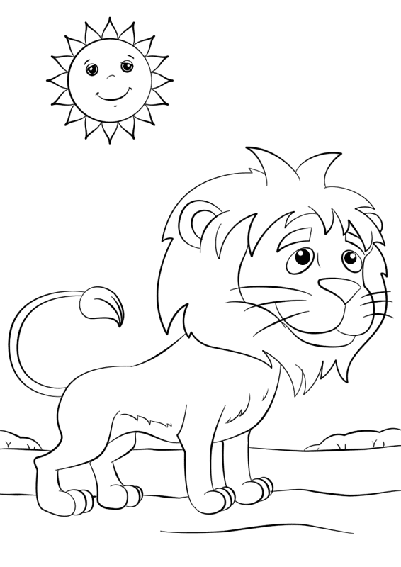 Desenho de Leóes para colorir e imprimir: número 29