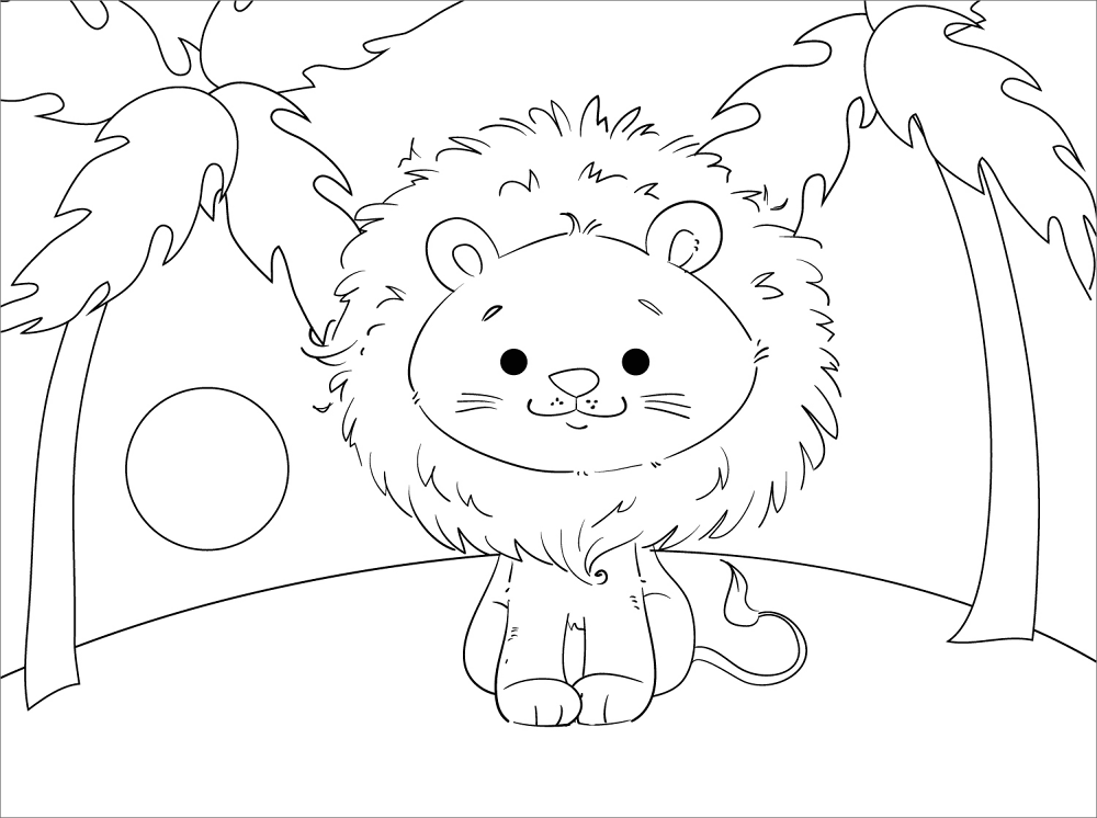 Desenho de Leóes para colorir e imprimir: número 30