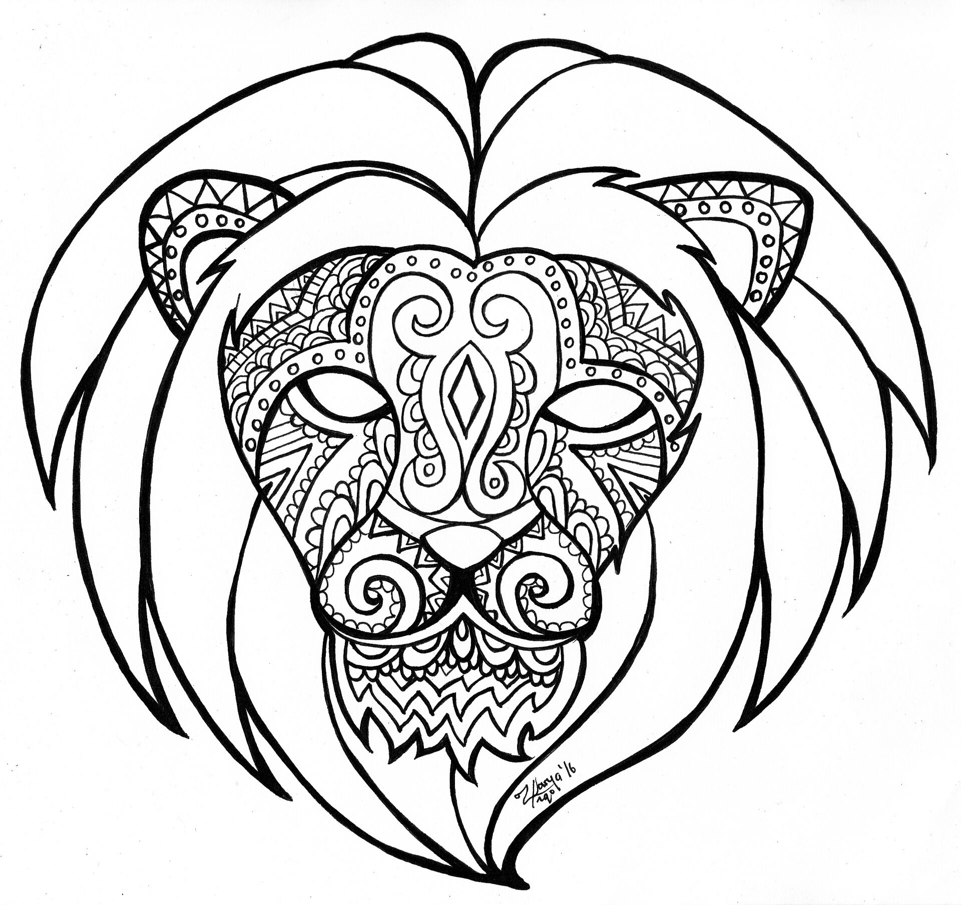 Desenho de Leóes para colorir e imprimir: número 31