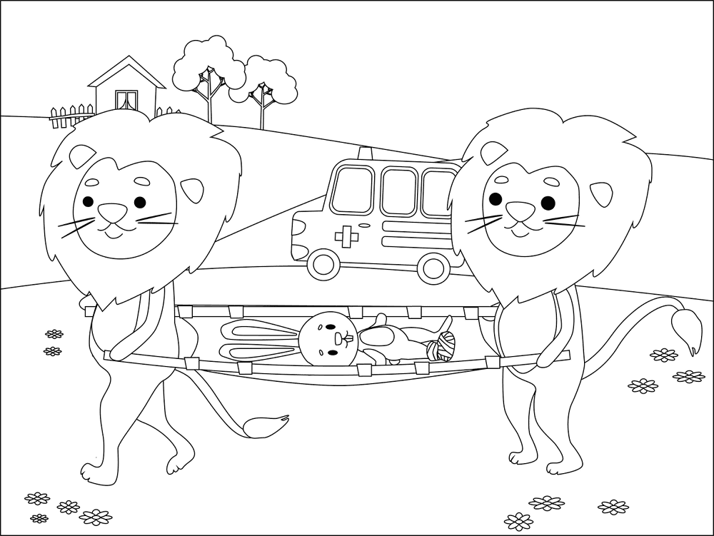 Desenho de Leóes para colorir e imprimir: número 32