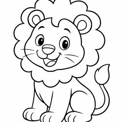 Desenho de Leóes para colorir e imprimir: número 35