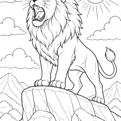 Desenho de Leóes para colorir e imprimir: número 44