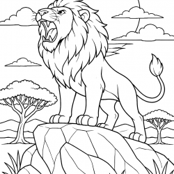 Desenho de Leóes para colorir