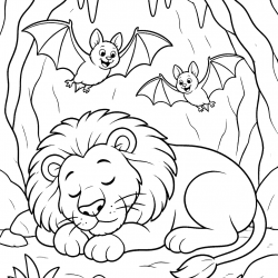 Desenho de Leóes para colorir
