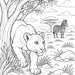 Desenho de Leóes para colorir