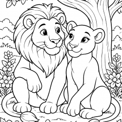 Desenho de Leóes para colorir