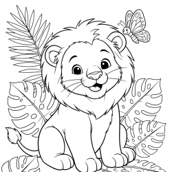 Desenho de Leóes para colorir