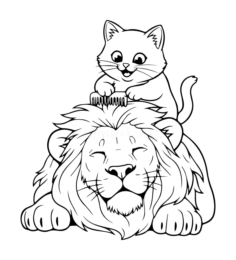 Desenho de Leóes para colorir