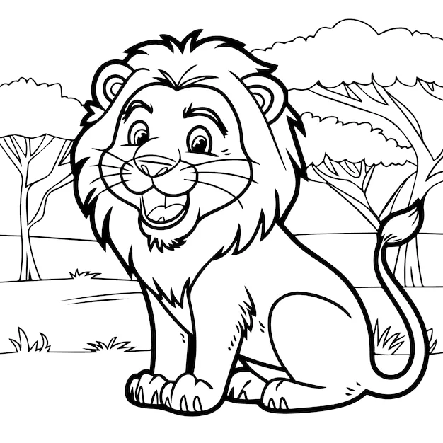 Desenho de Leóes para colorir