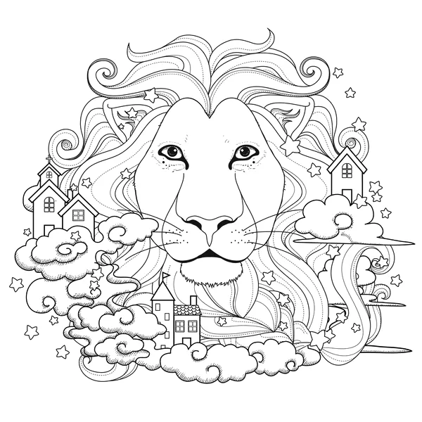 Desenho de Leóes para colorir