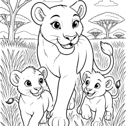 Desenho de Leóes para colorir