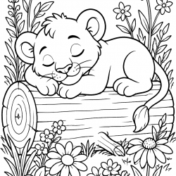 Desenho de Leóes para colorir