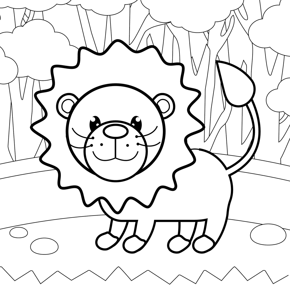 Desenho de Leóes para colorir