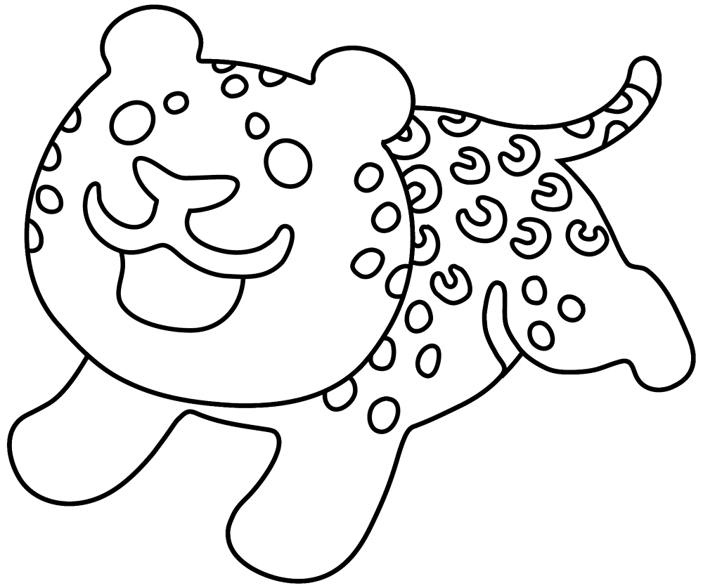 Desenho de Leopardos para colorir e imprimir: número 5