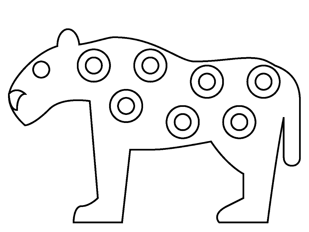 Desenho de Leopardos para colorir e imprimir: número 7