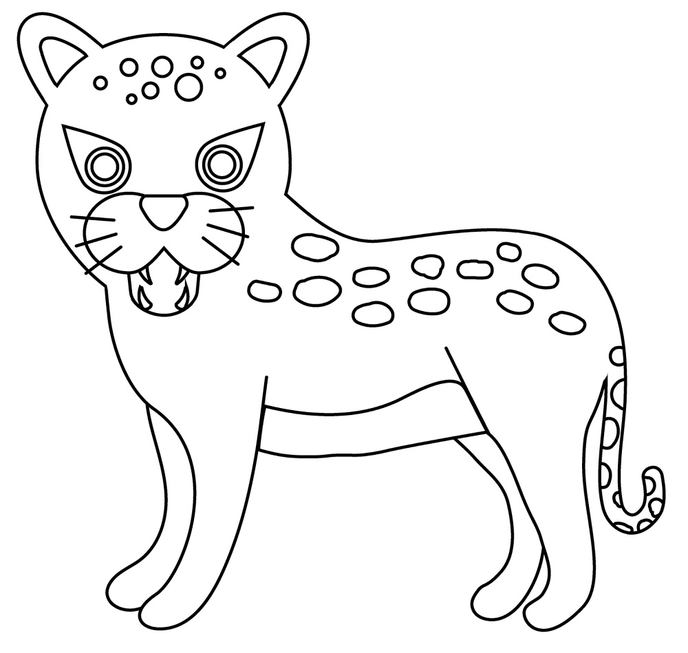Desenho de Leopardos para colorir e imprimir: número 8
