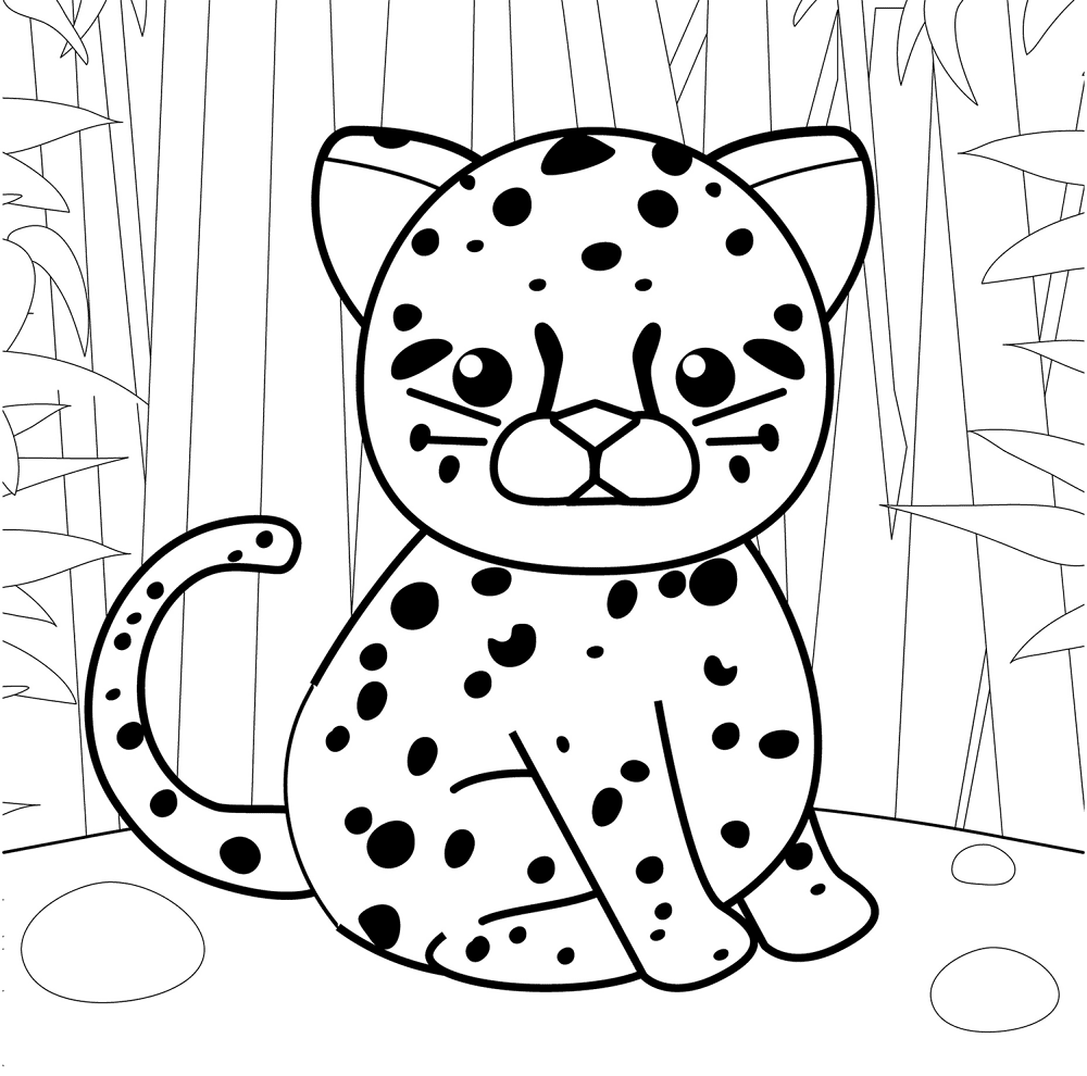 Desenho de Leopardos para colorir e imprimir: número 10