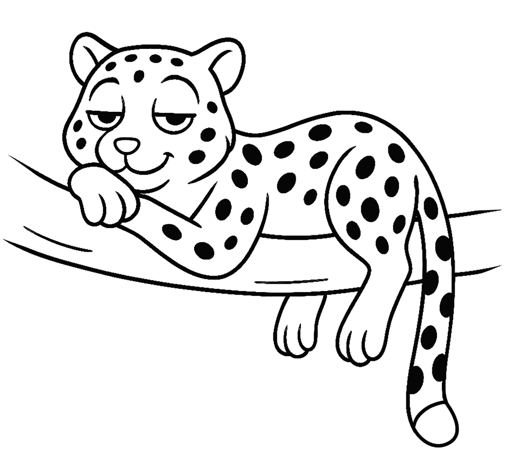 Desenho de Leopardos para colorir e imprimir: número 14