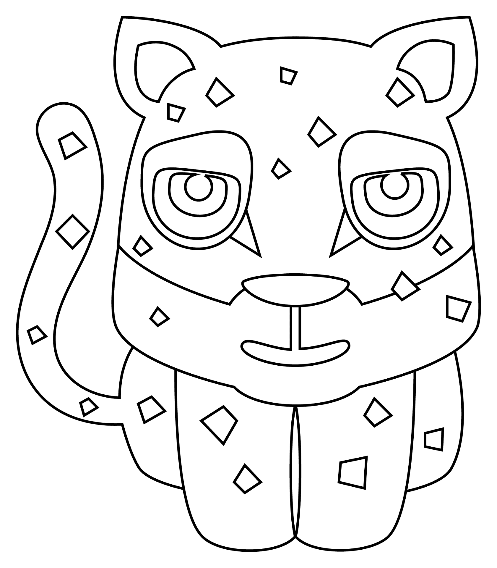 Desenho de Leopardos para colorir e imprimir: número 16
