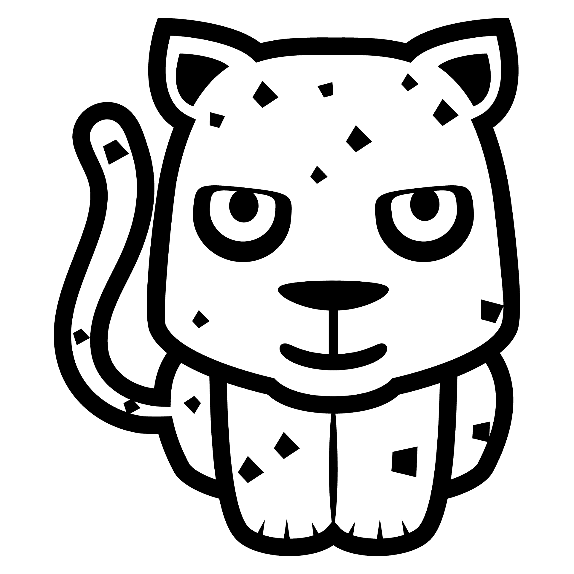 Desenho de Leopardos para colorir e imprimir: número 17