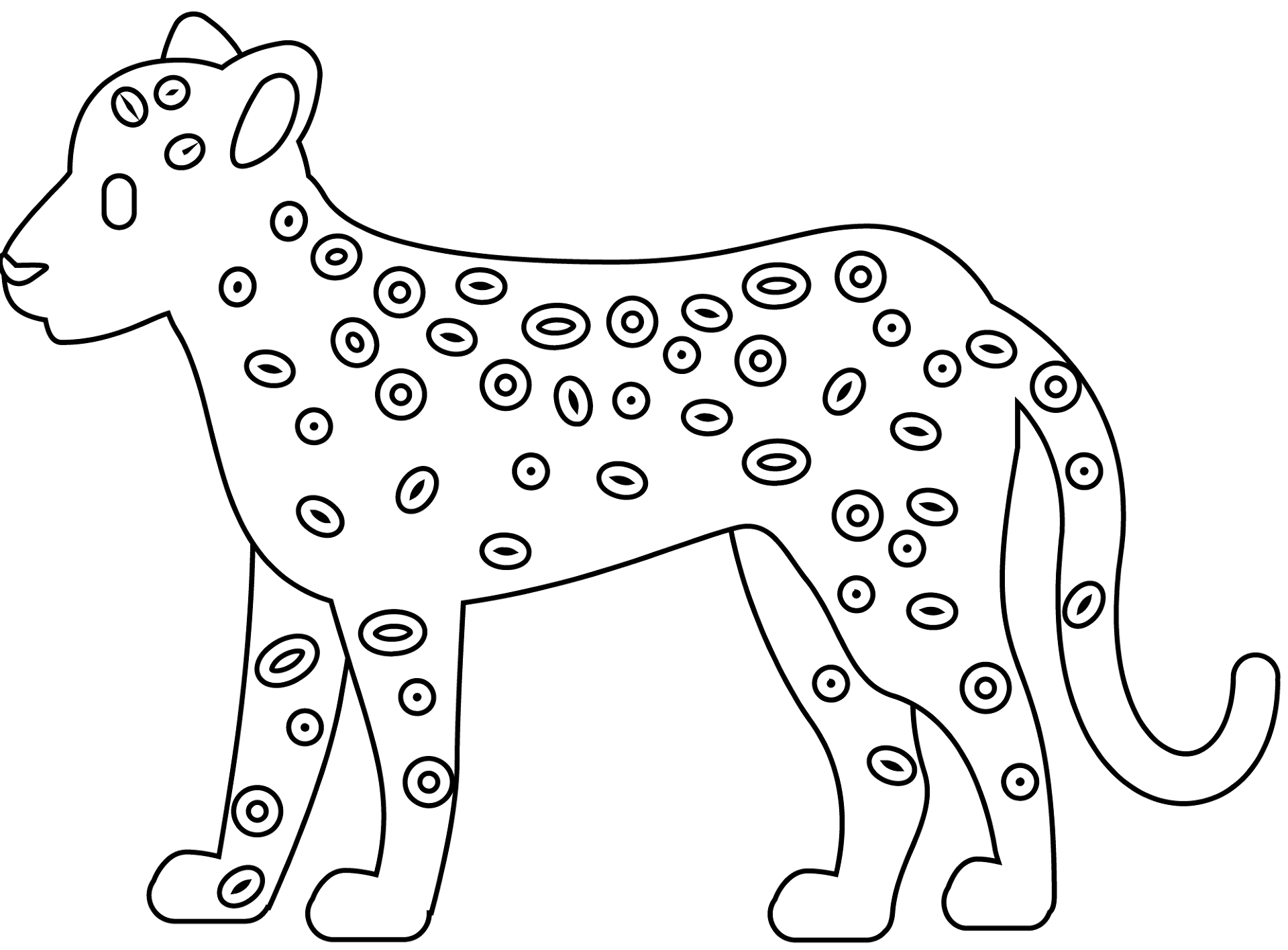 Desenho de Leopardos para colorir e imprimir: número 18