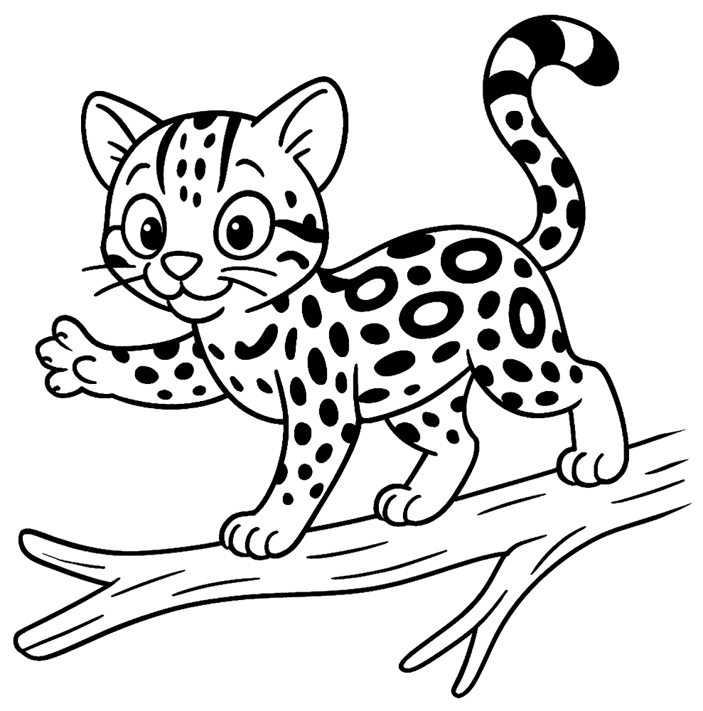 Desenho de Leopardos para colorir e imprimir: número 19