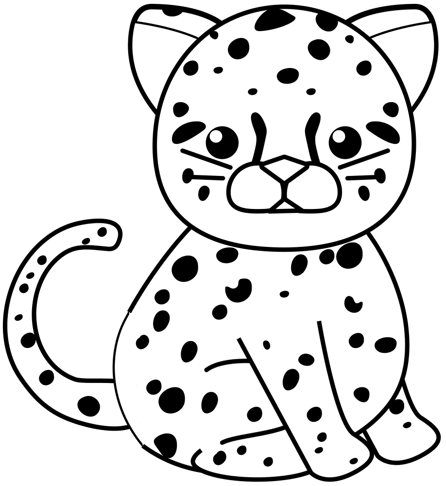Desenho de Leopardos para colorir e imprimir: número 28