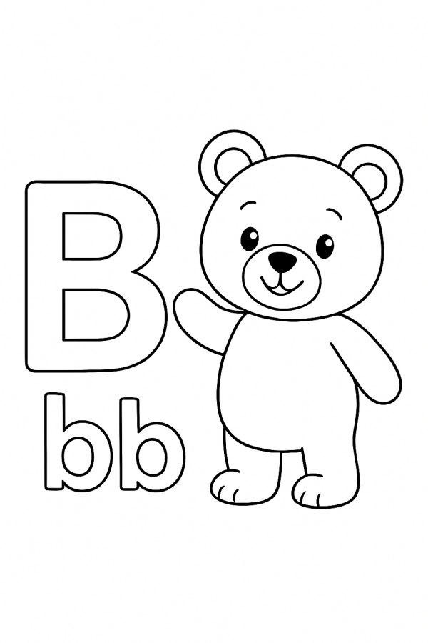 Desenho de Letras Alfabeto para colorir e imprimir: número 2