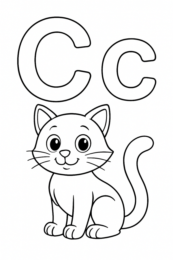 Desenho de Letras Alfabeto para colorir e imprimir: número 3