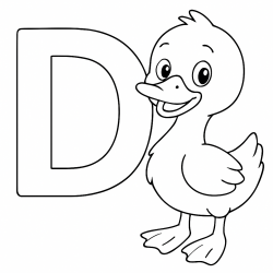 Desenho de Letras Alfabeto para colorir e imprimir: número 4