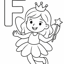 Desenho de Letras Alfabeto para colorir e imprimir: número 6