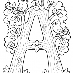 Desenho de Letras Alfabeto para colorir e imprimir: número 11