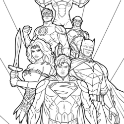 Desenho de Liga da Justica para colorir e imprimir: número 6
