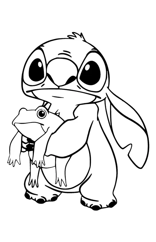 Desenho de Lilo e Stitch para colorir e imprimir: número 1