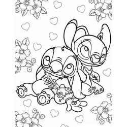 Desenho de Lilo e Stitch para colorir e imprimir: número 3