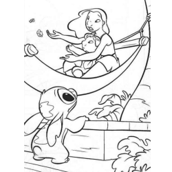 Desenho de Lilo e Stitch para colorir e imprimir: número 4