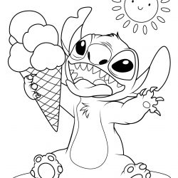 Desenho de Lilo e Stitch para colorir e imprimir: número 7