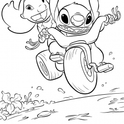 Desenho de Lilo e Stitch para colorir e imprimir: número 8