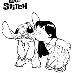 Desenho de Lilo e Stitch para colorir e imprimir: número 9