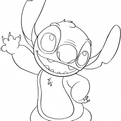 Desenho de Lilo e Stitch para colorir e imprimir: número 10