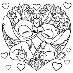 Desenho de Lilo e Stitch para colorir e imprimir: número 11
