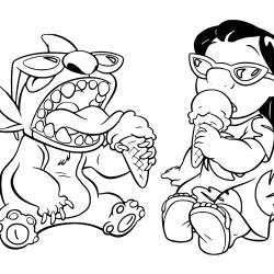 Desenho de Lilo e Stitch para colorir e imprimir: número 12