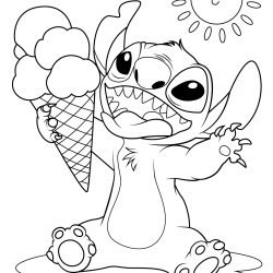 Desenho de Lilo e Stitch para colorir e imprimir: número 13