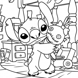 Desenho de Lilo e Stitch para colorir e imprimir: número 14