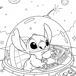 Desenho de Lilo e Stitch para colorir e imprimir: número 17